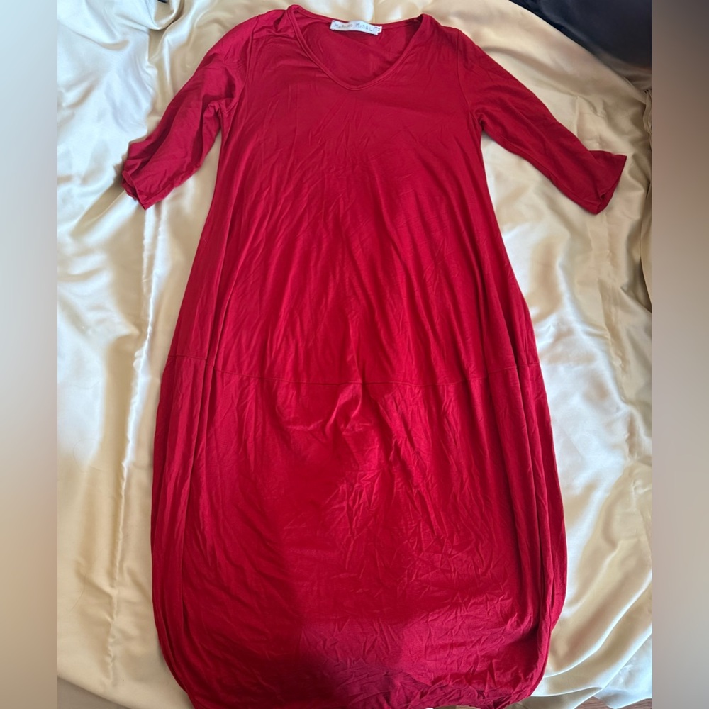 Martino Midali Red Midi Soft Dress size 44